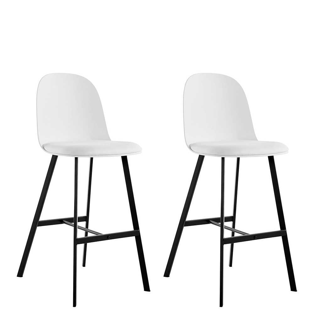 Barstühle mit Sitzschale in Weiß - Tujamy (2er Set)