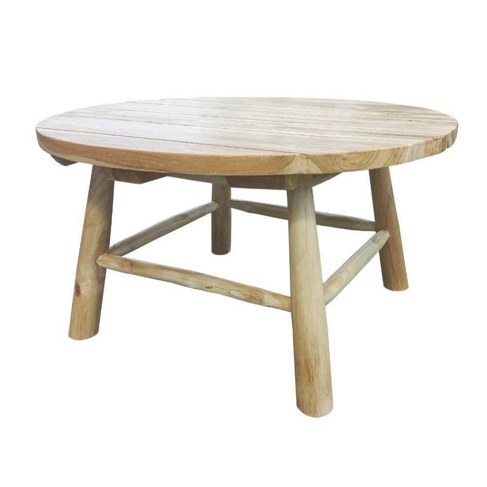 Runder Teakholz-Couchtisch für Indoor und Outdoor - Chako