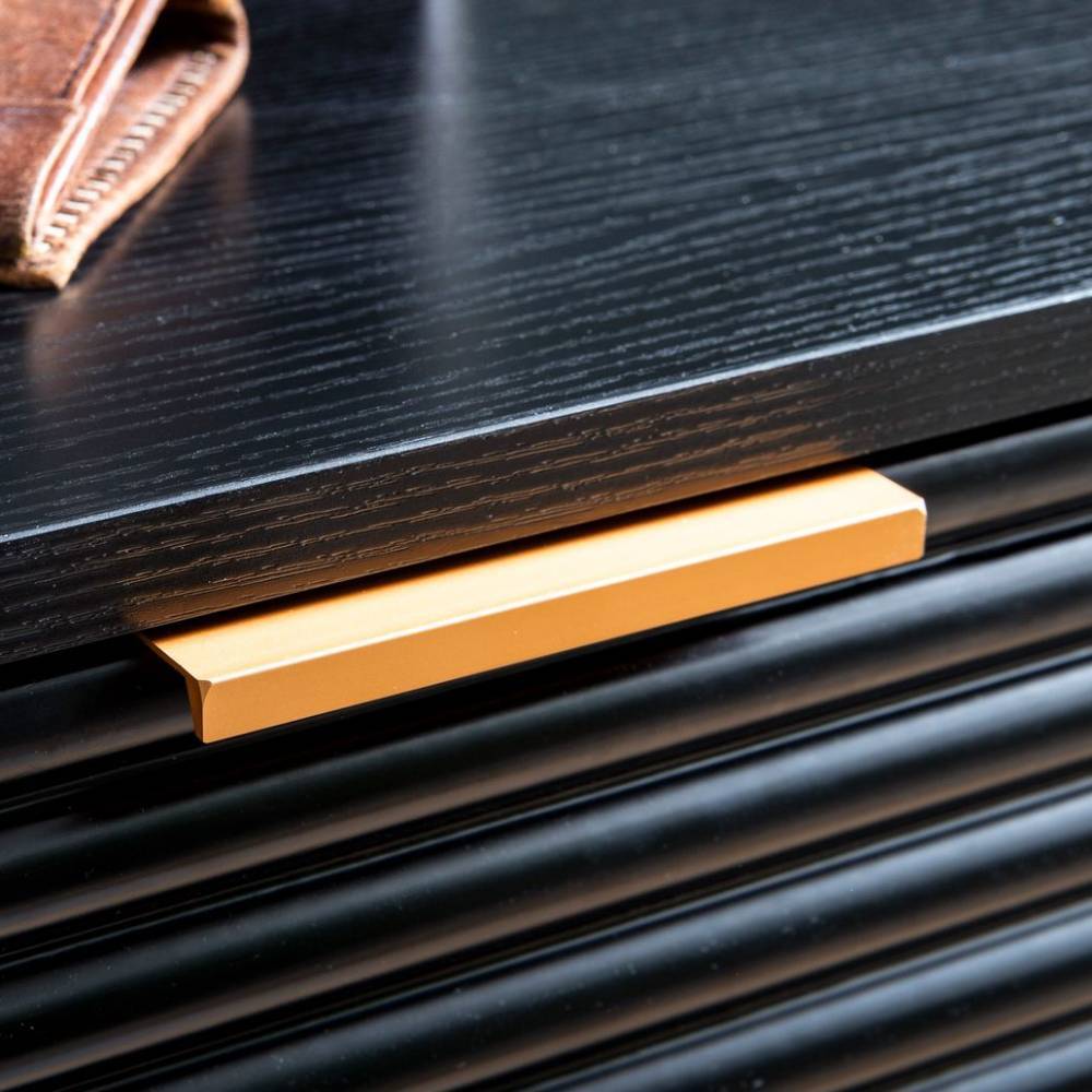 Retro Chic Highboard in Schwarz und Gold - Vacca