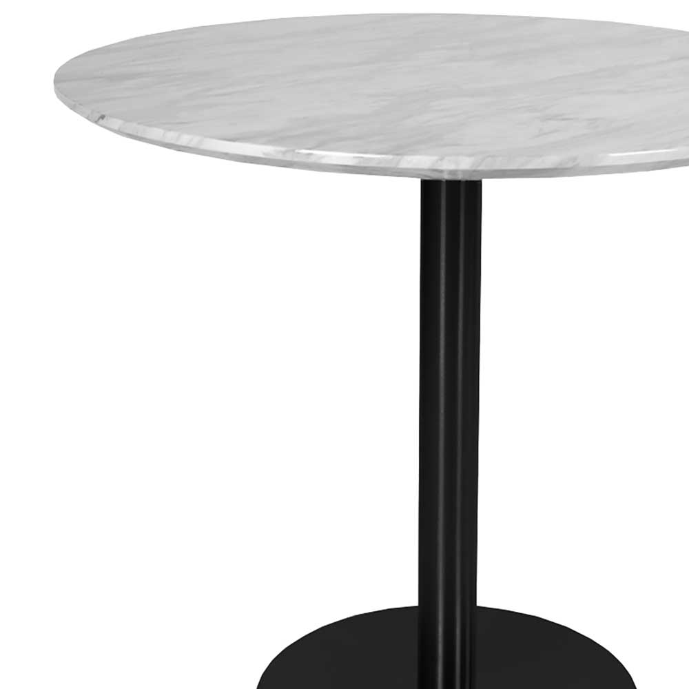 110 cm Runder Tisch in Marmor Optik Weiß-Grau - Lopoldo