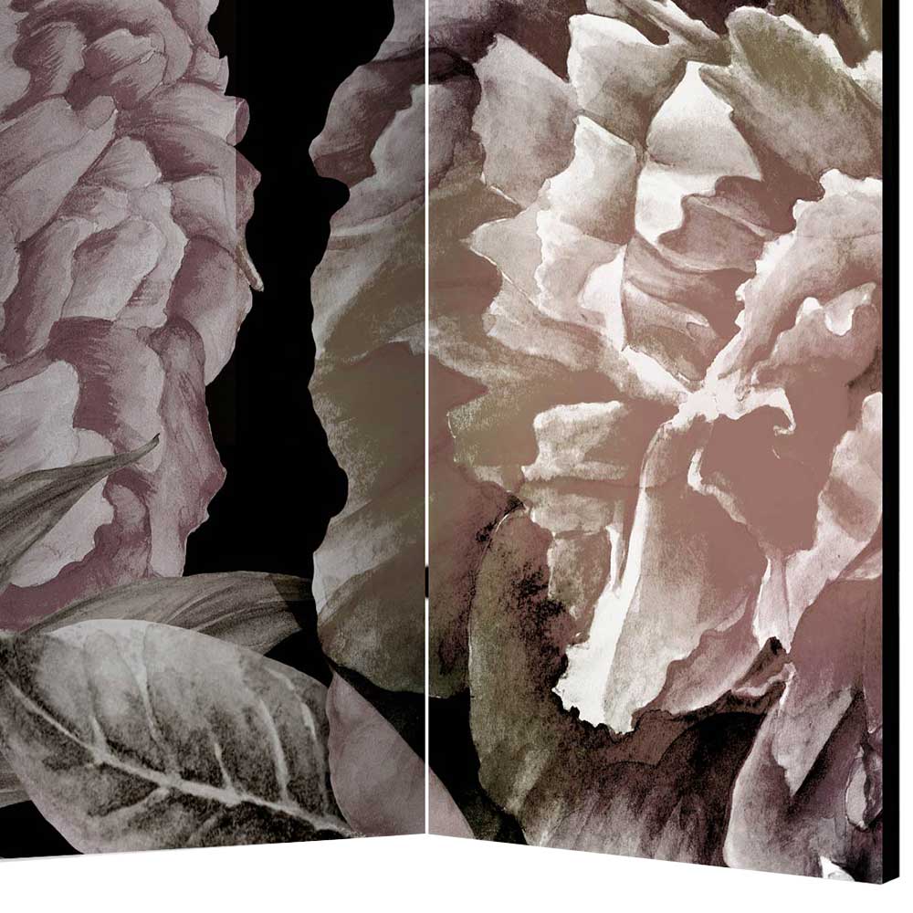 Vintage Style Paravent mit Blumenmotiv bedruckt - Borgionsa