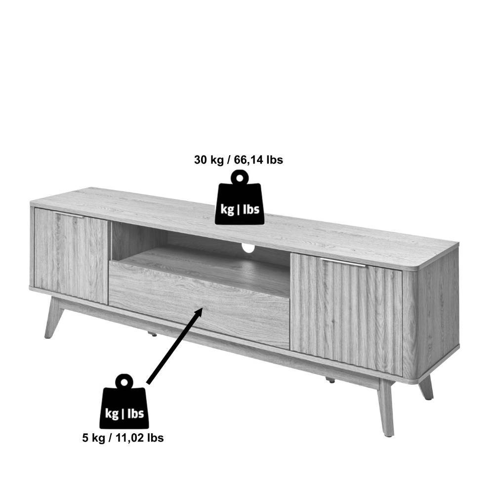 TV-Lowboard in Eiche Holzoptik - Standing