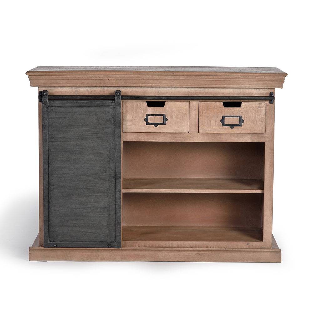 Industrial Chic Kommode aus Mangobaum Massivholz - Jantonia