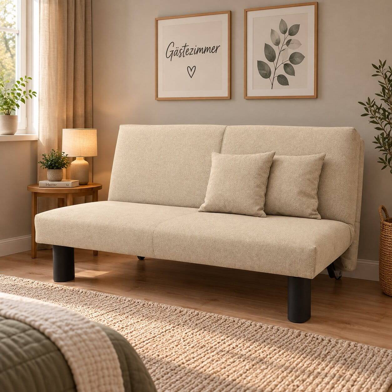 Schlafcouch in Beige und Schwarz - Setubal