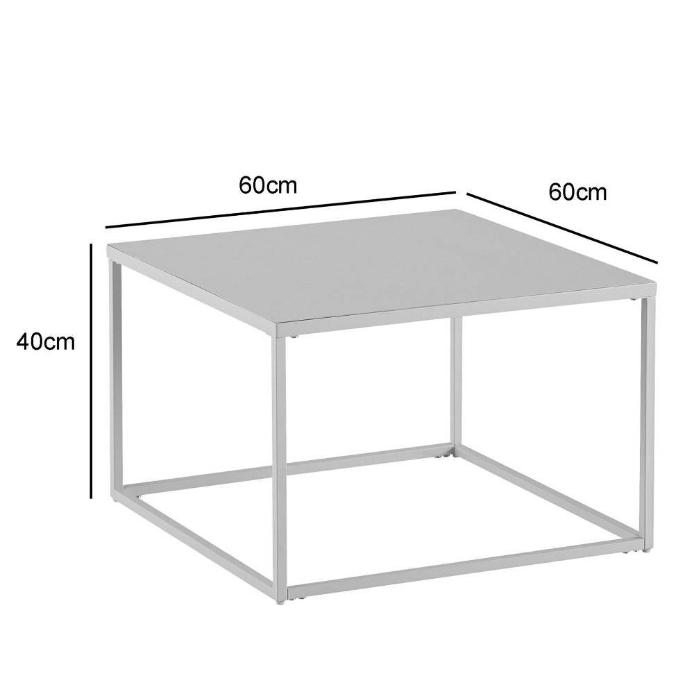 Couchtisch aus Stahl mit Maßen und Abmessungen 60x60x40 cm – Eleon