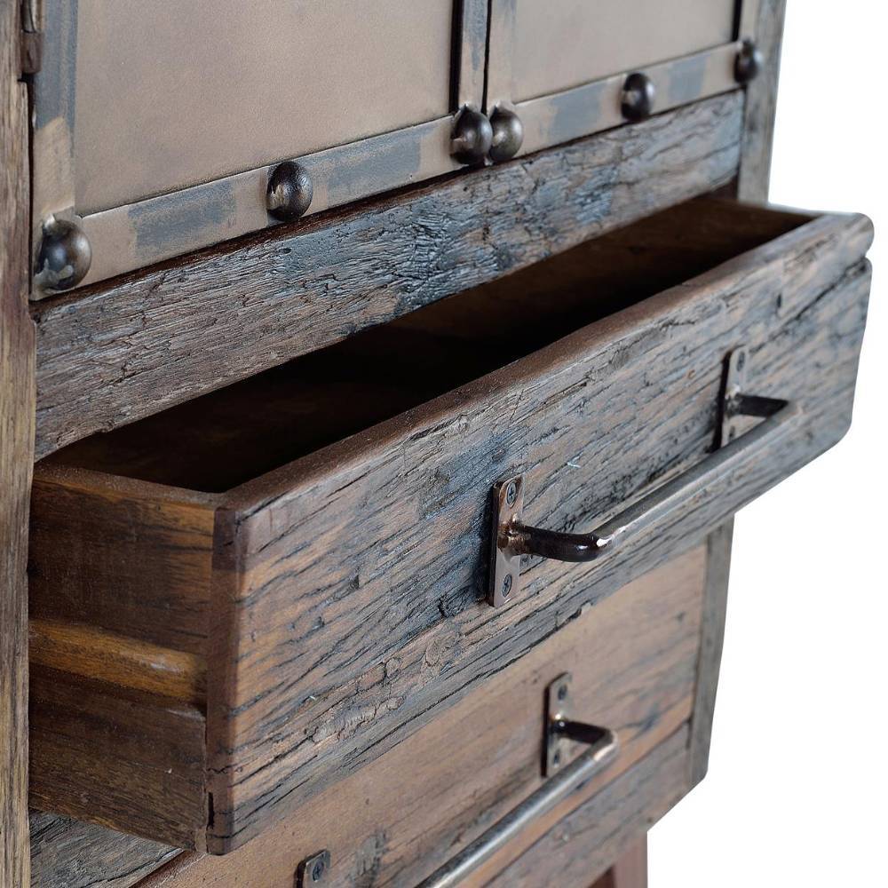 Industrial Highboard in Rostfarben und Braun - Marlisa