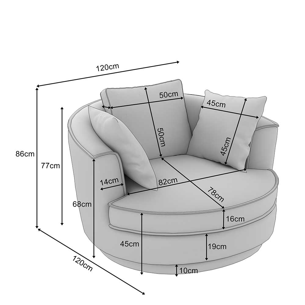 Drehbarer Sessel im XL-Format - Fassong