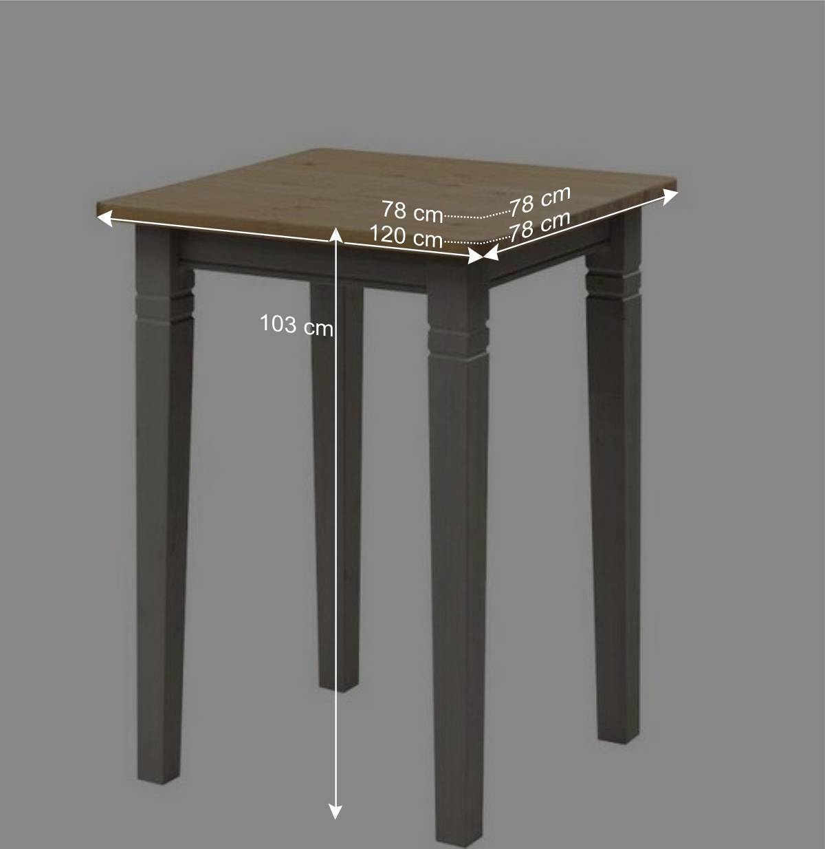 Küchenbartisch Jytte in Grau Kiefer massiv