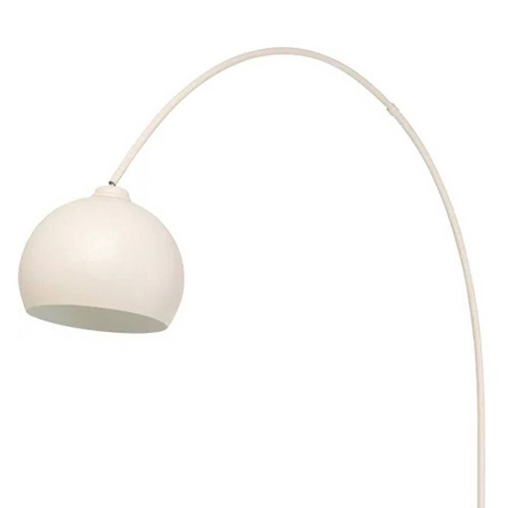 Runder beiger Lampenschirm der Bogenlampe und geschwungener Arm f R sanfte Beleuchtung im Wohnzimmer R Token