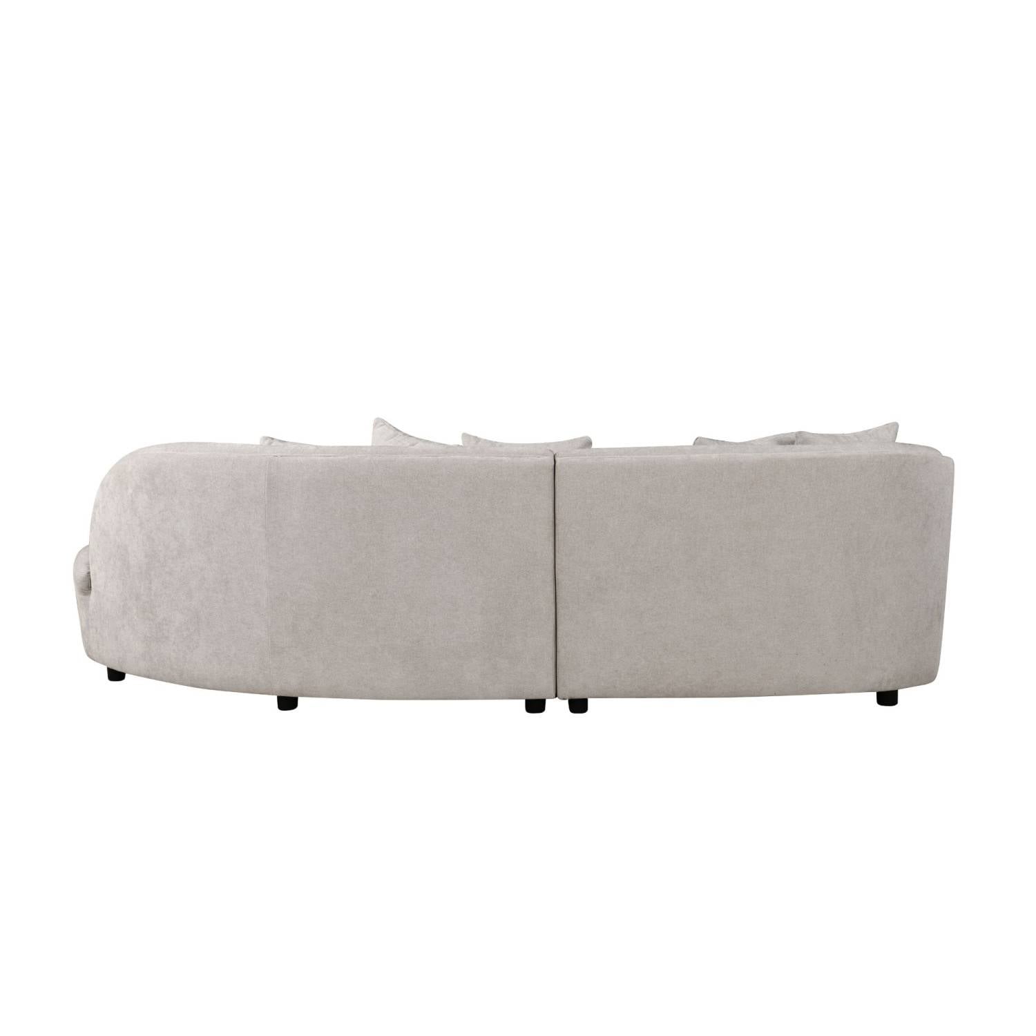 Geschwungenes Modulsofa mit Recamiere R ckansicht aus beigem Stoff Janyna