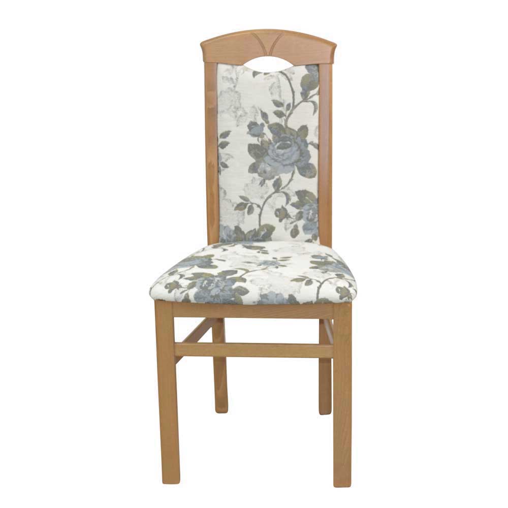 Stühle in Beige mit Blumen - Lixiam (2er Set)