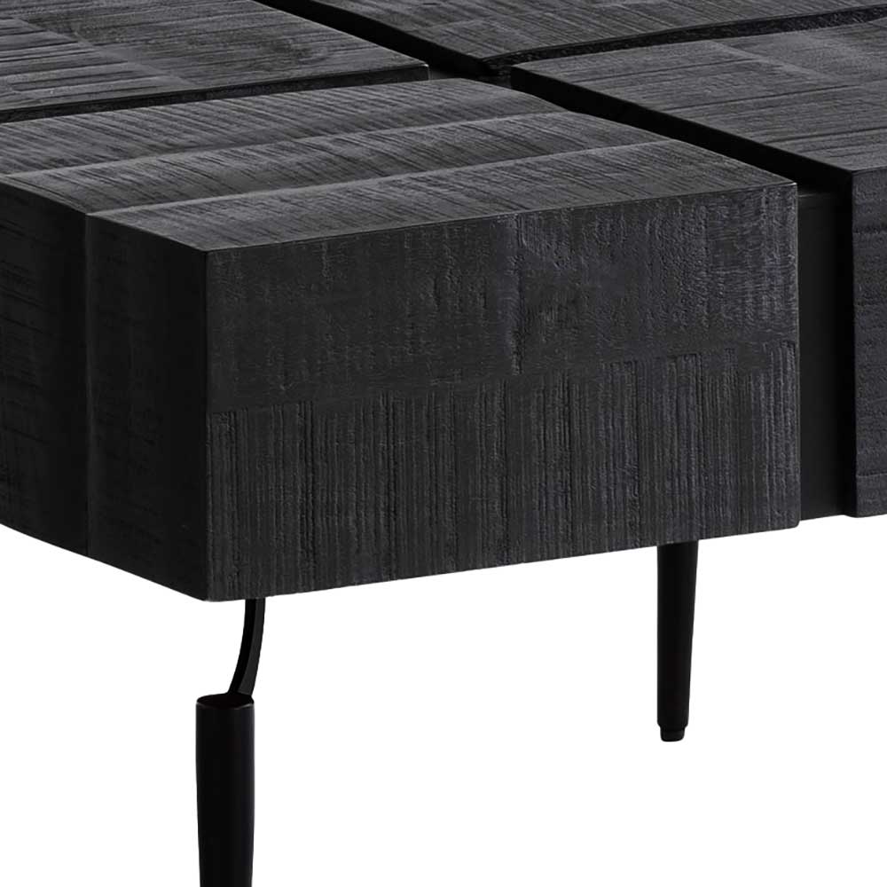 Quadratischer Design-Couchtisch in Schwarz - Gluvizia