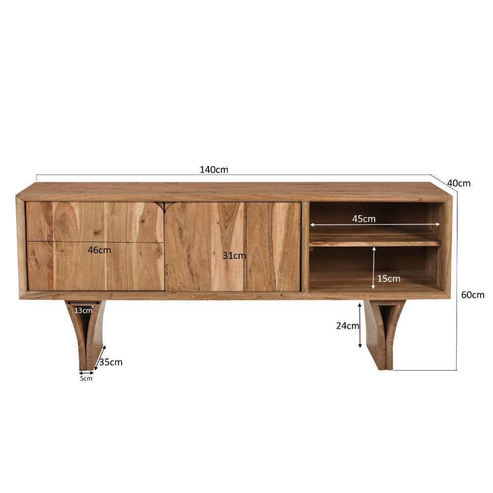 Akazienholz TV-Lowboard modern - Bagavano