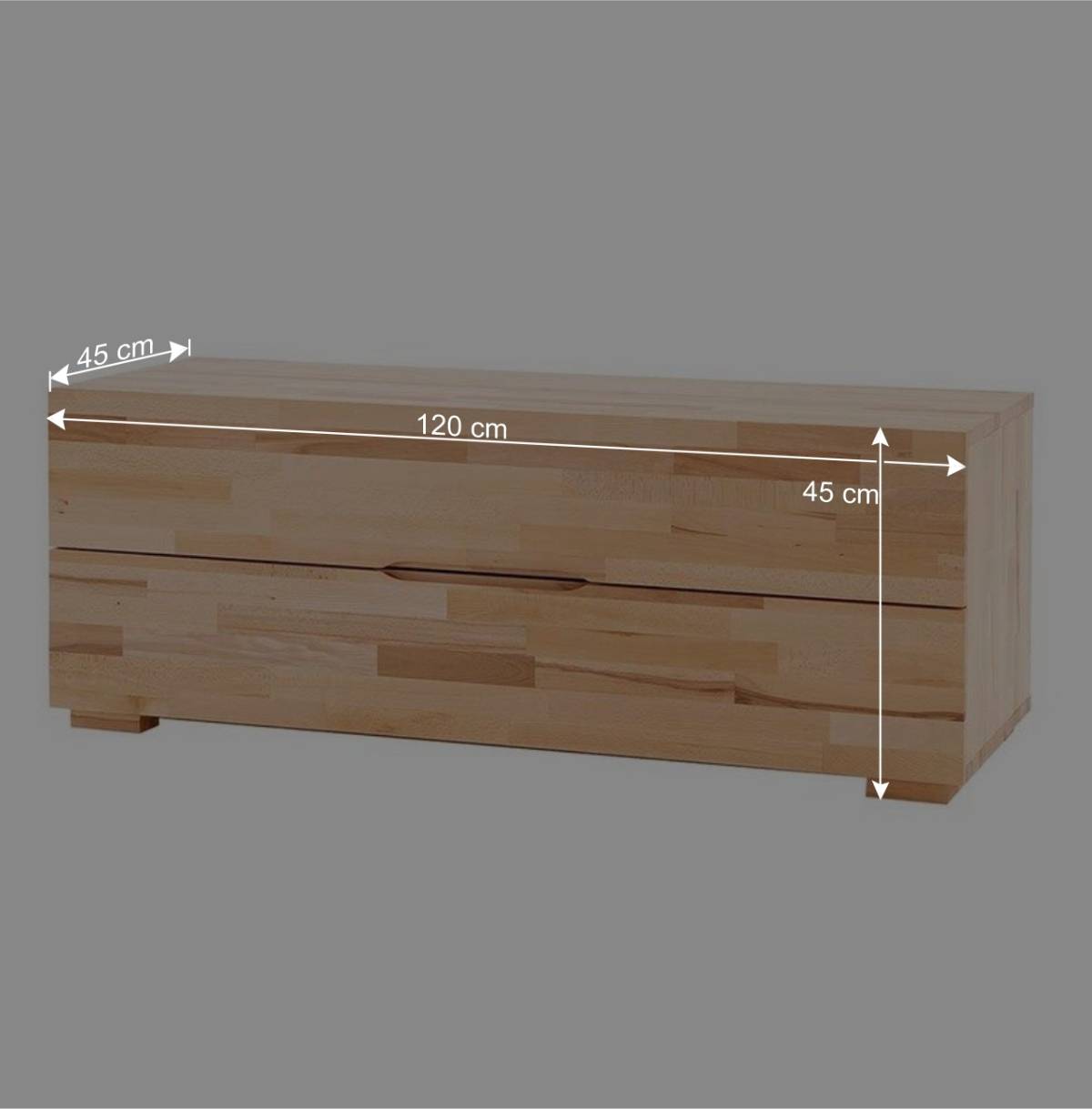 Kernbuche Lowboard Clorina geöltes Massivholz