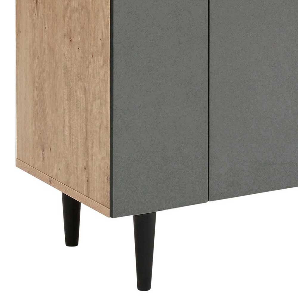 Wohnzimmerschrank in Anthrazit und Eiche - Sanctos