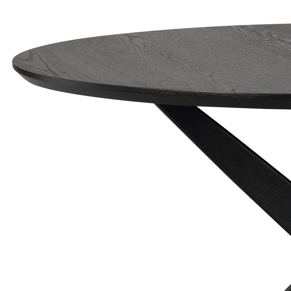 Runder Tisch in Schwarz mit Schweizer Kante - Puerto