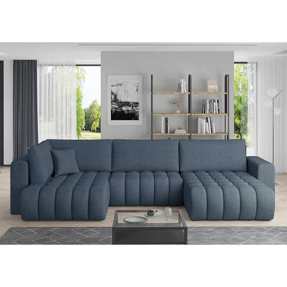 4-Sitzer Wohnlandschaft in Petrol Blau - Colorio
