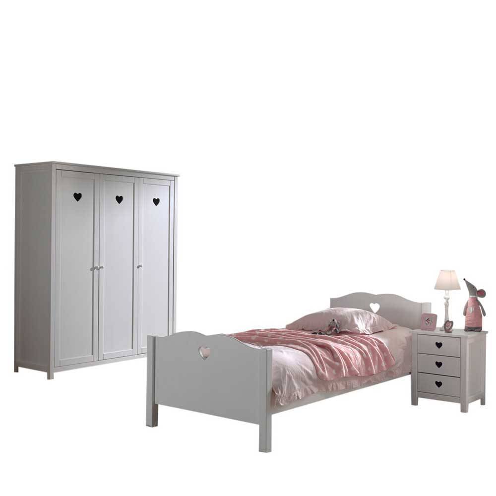 Herz Design Kinderzimmer in Weiß - Grandory (dreiteilig)