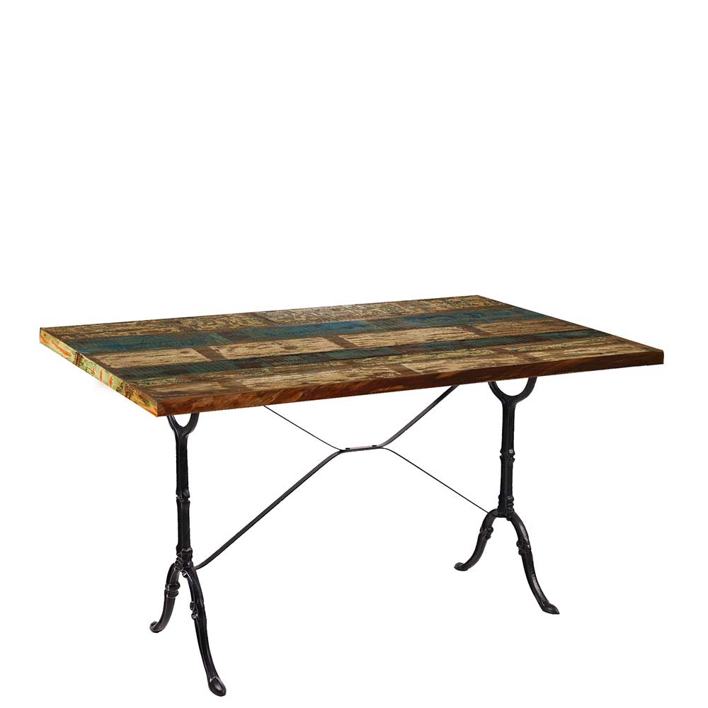 Esszimmer Tisch aus Recyclingholz & Gusseisen - Varescan
