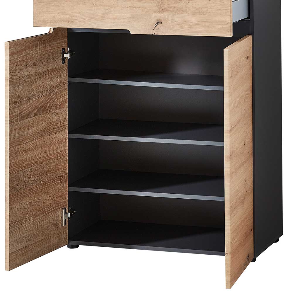 80x107x38 Vertiko für Schuhe in Wildeiche Optik - Kuetra