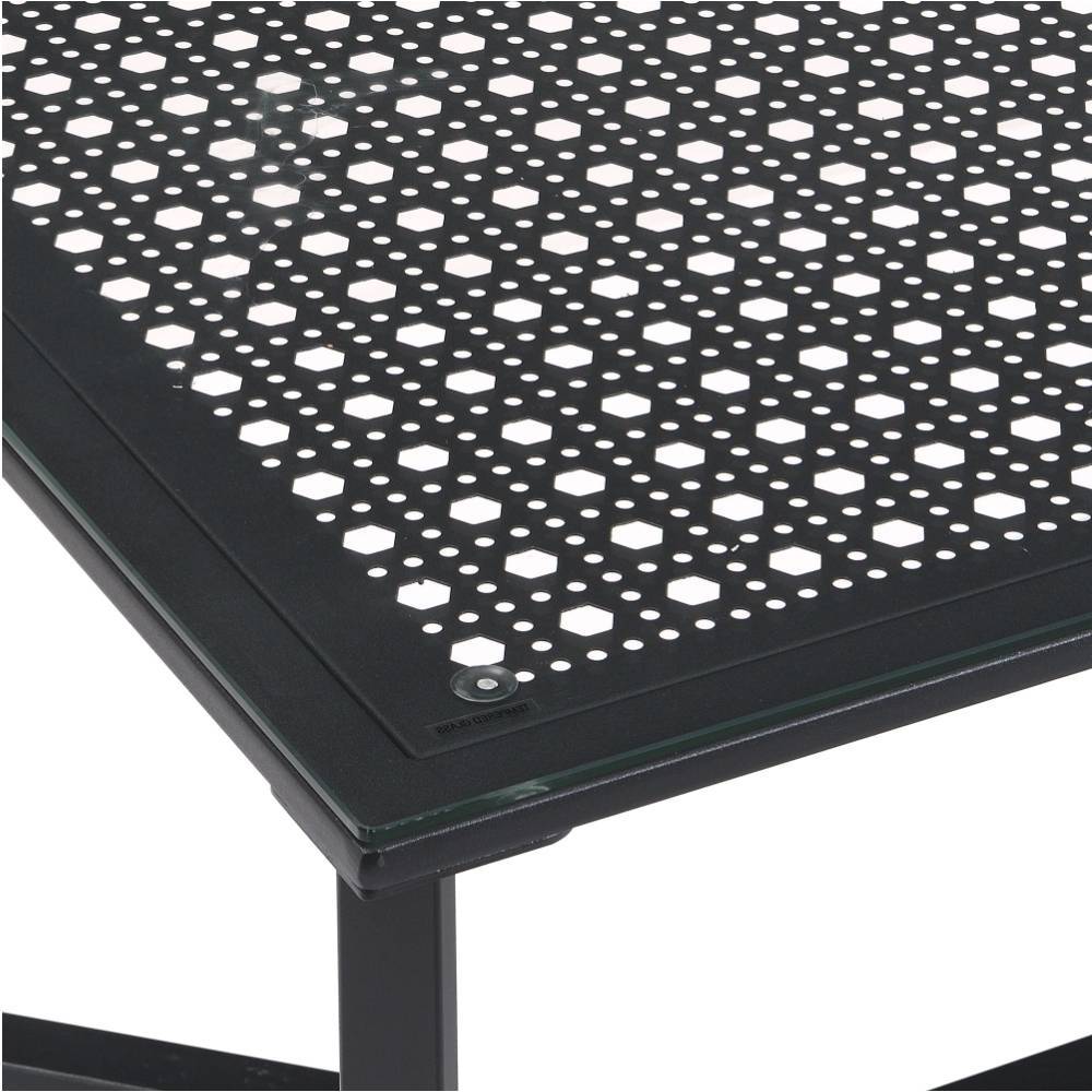 Wohnzimmer-Glastisch mit Metallgestell - Panfreda