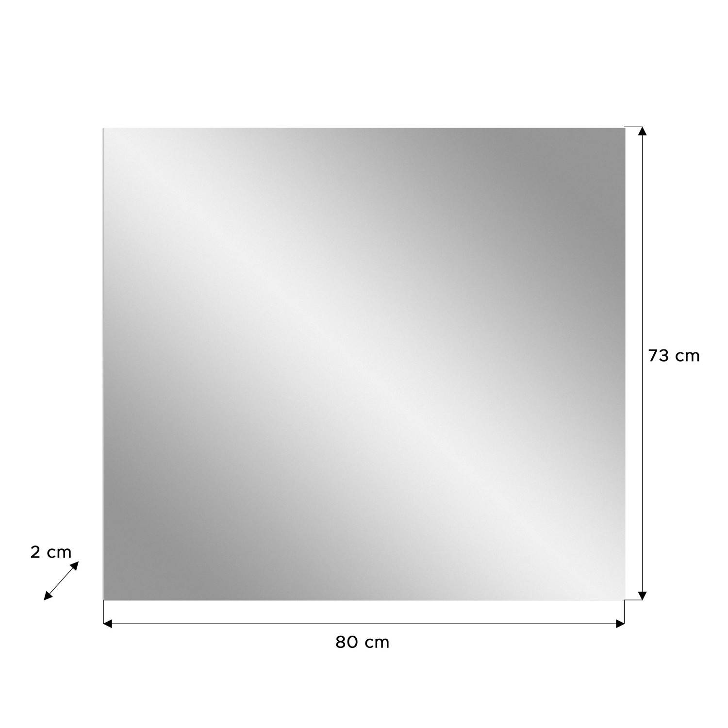 Rechteckiger Spiegel Maße und Abmessungen 80x73x2 cm für die Wandmontage – Elvadia