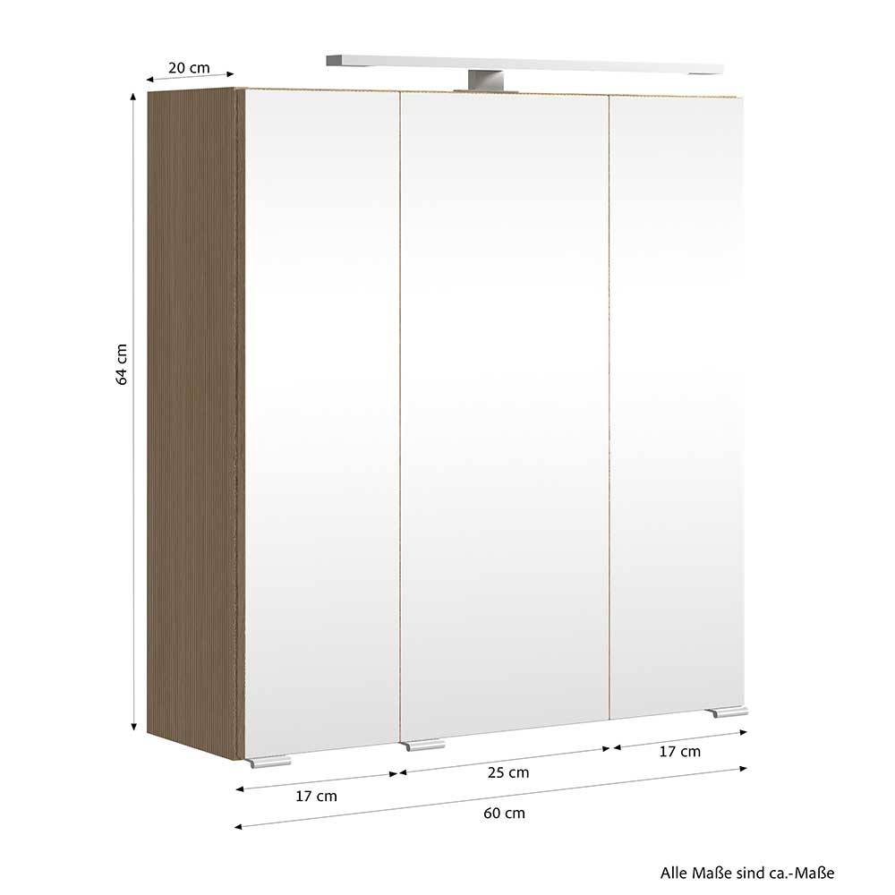 Bad Spiegelschrank in Eiche Hell - Vibulam