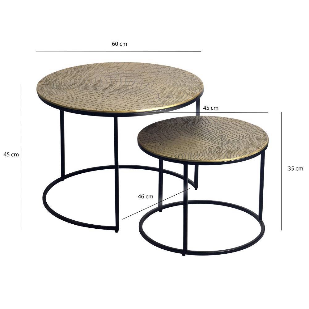 Couchtisch Duo in Reptilhaut Optik - Cumvento (zweiteilig)
