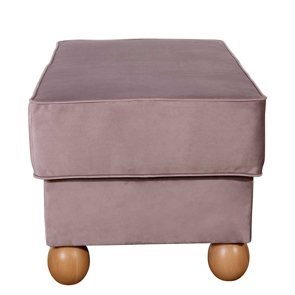Couchhocker aus Samtvelours in Rosa - Garcia