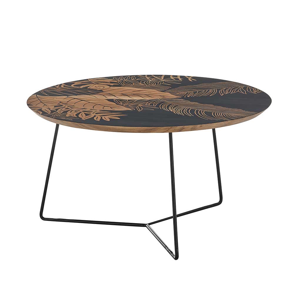 Couchtisch mit Blatt Motiv Druck - Palermo