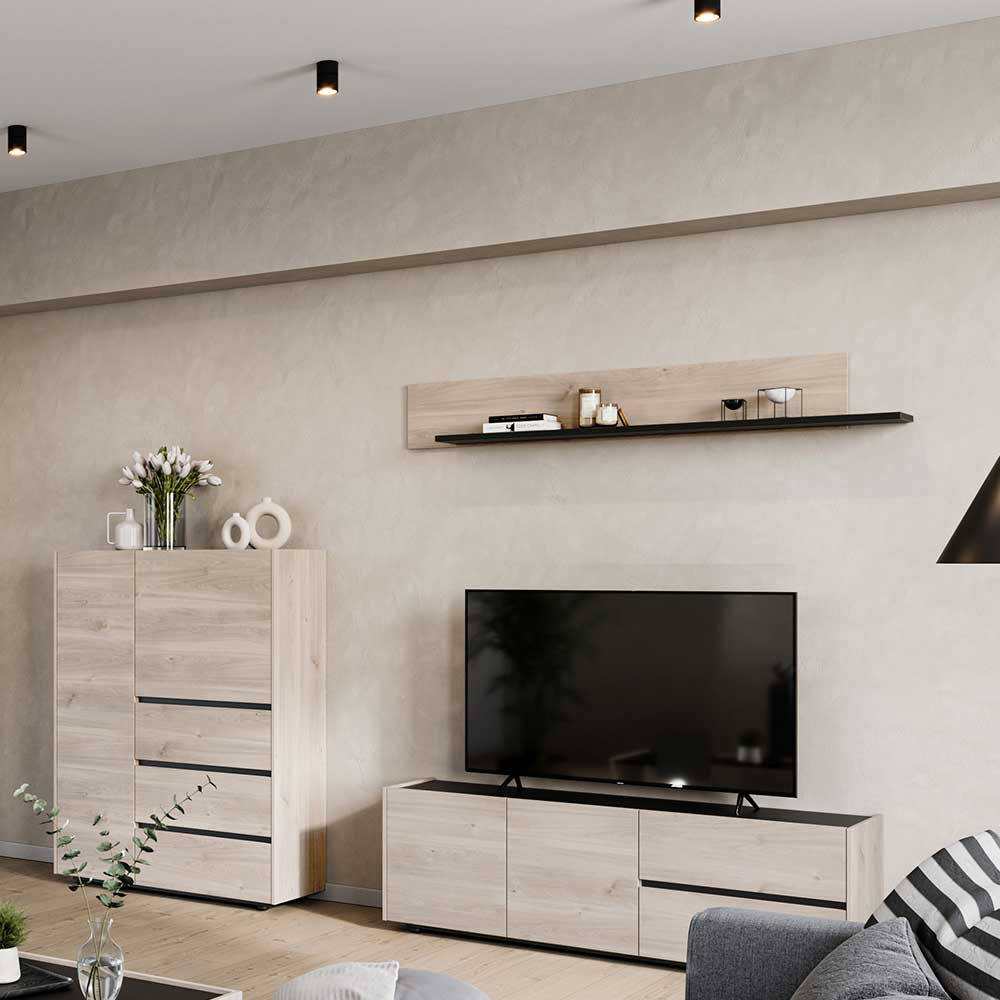 Wohnzimmer TV Wand Möbelset - Untonia (dreiteilig)