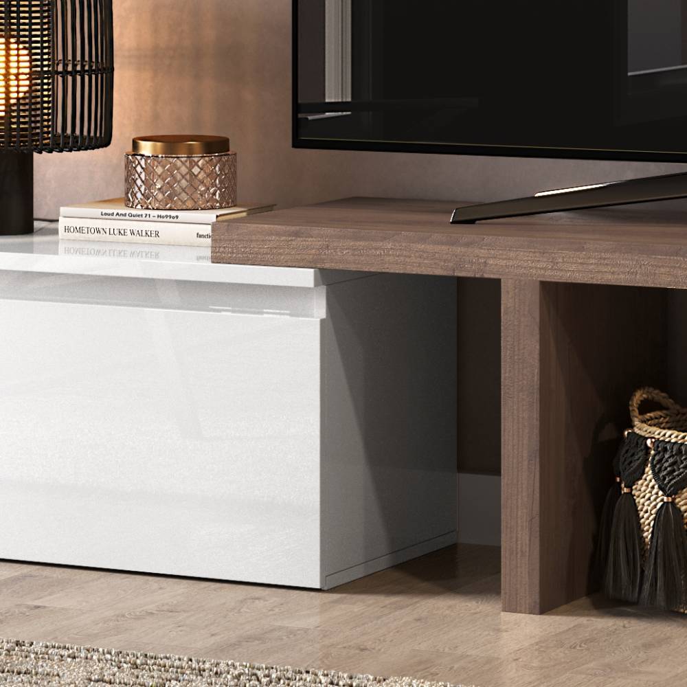 Wohnzimmer-Design-Wohnwand Set - Pelitus (neunteilig)