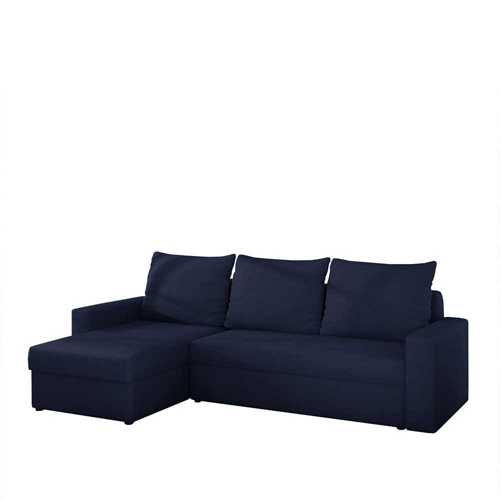 Dreisitzer Schlafcouch in Dunkelblau - Abecra