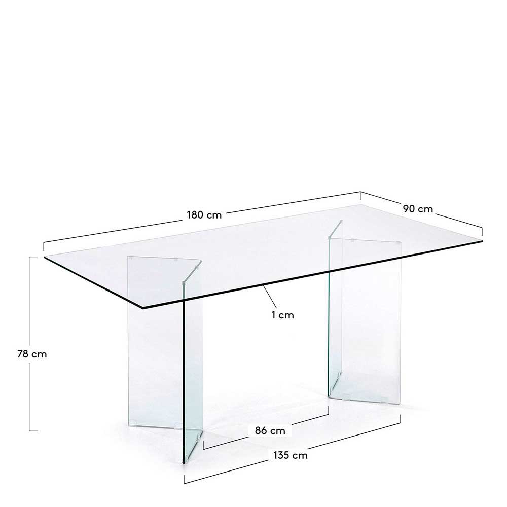Design Esstisch aus Glas - Heyados