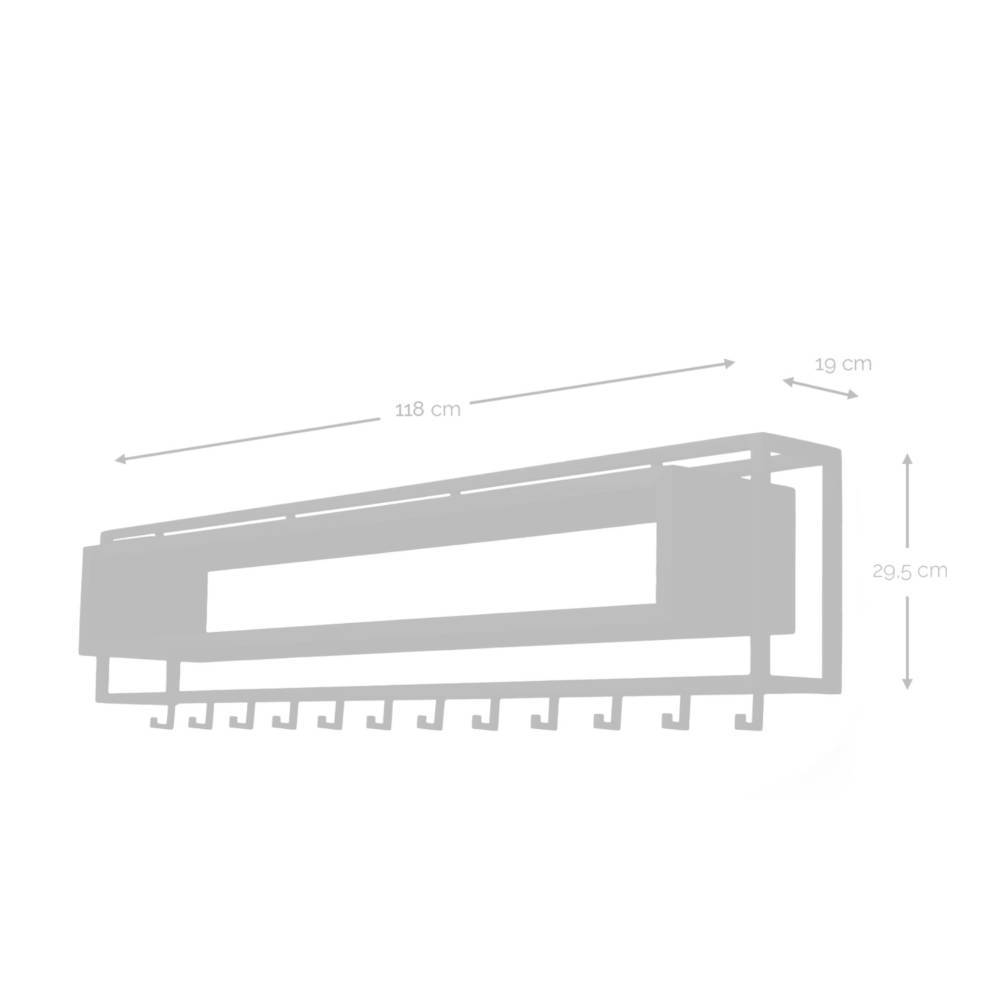 Design-Wandgarderobe in Taupe und Eiche Natur - Frosina