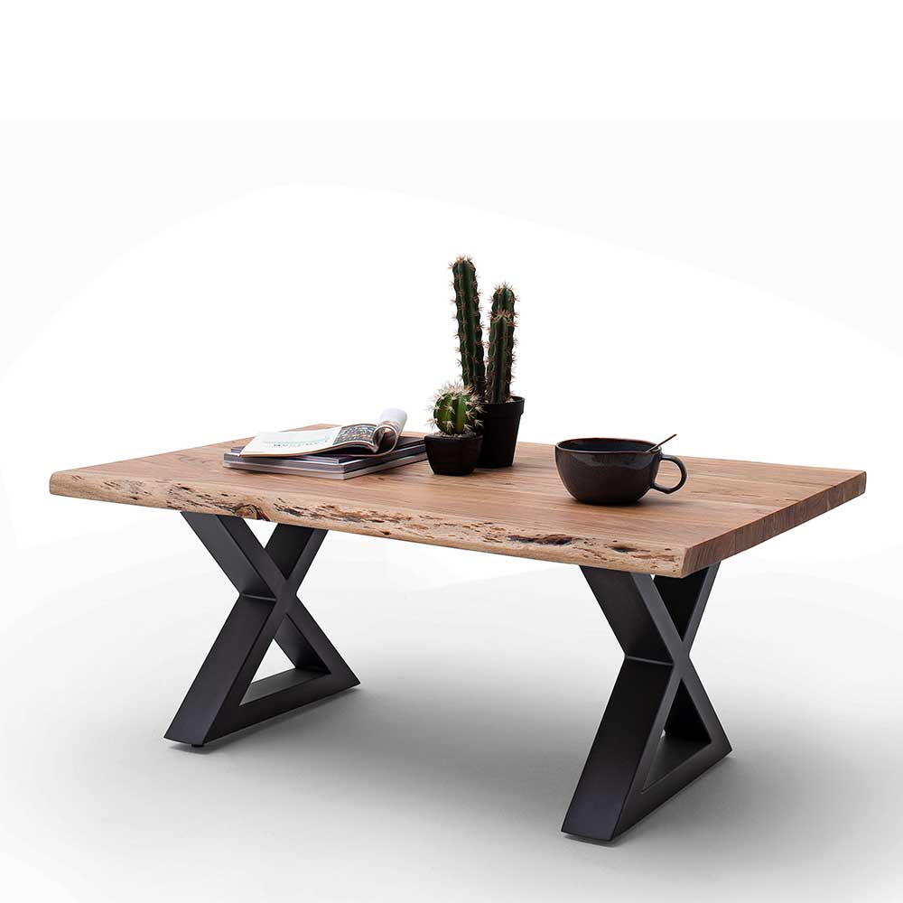 Couchtisch mit Naturkanten aus Akazie Massivholz - Mediteranos