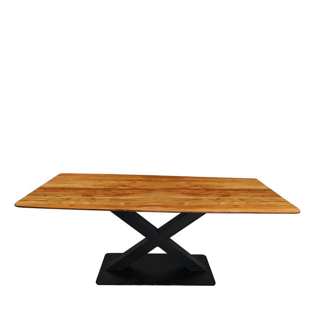 Designer Esstisch mit Holzplatte Akazie - Albertiro