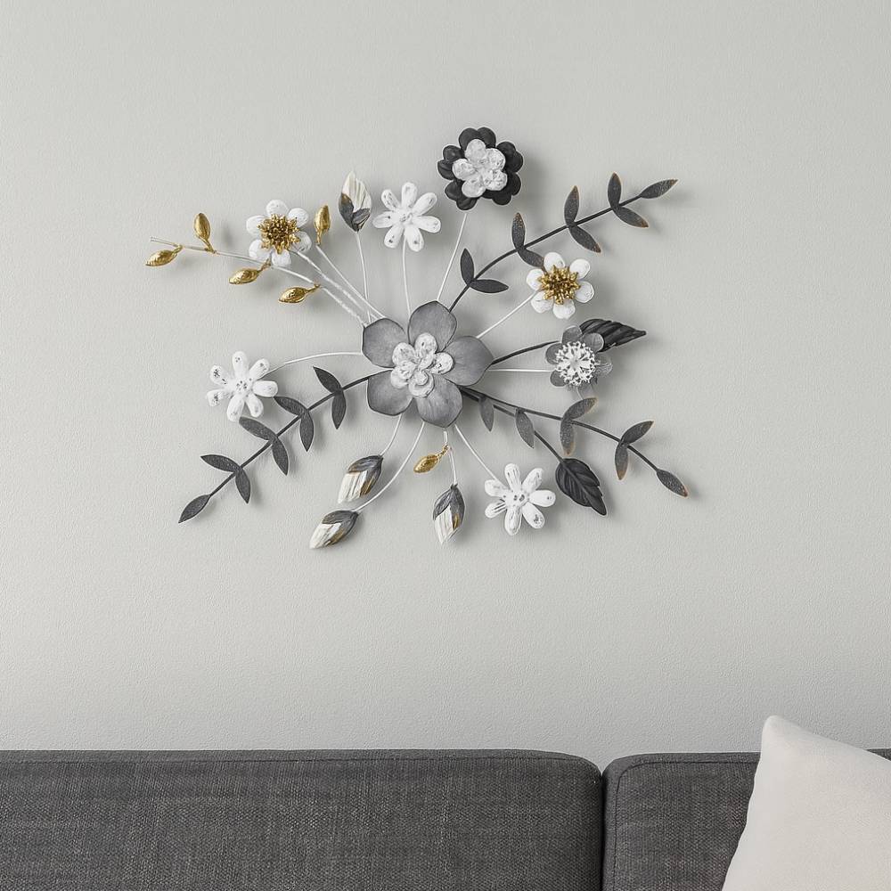Blüten-Blätter-Wanddekoration aus Metall - Consol