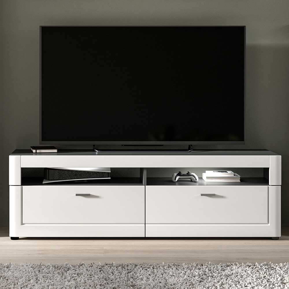 TV Lowboard in Weiß mit Grau - Ungaran