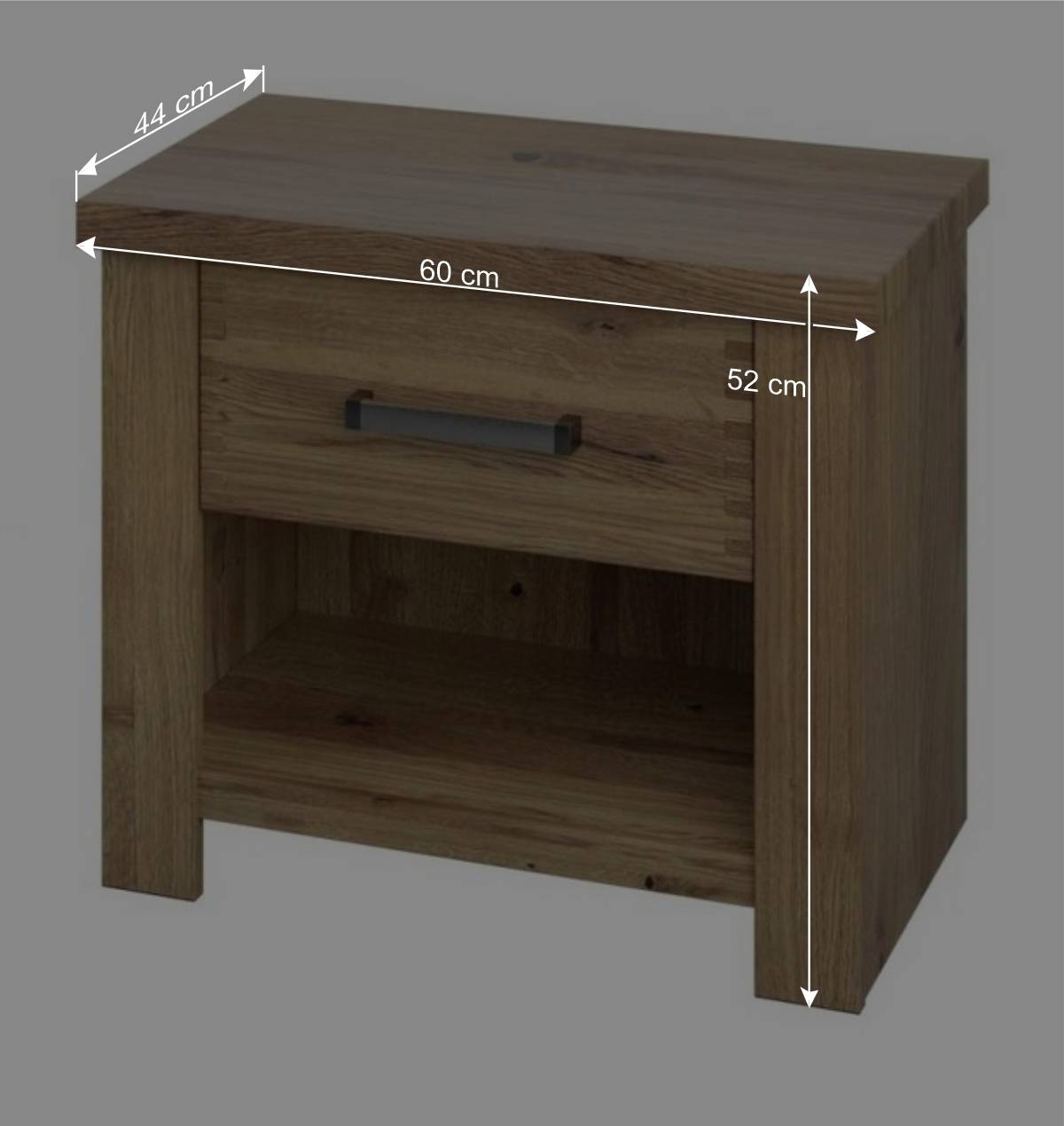 140x200 cm Asteiche Bett teilmassiv - Riostar