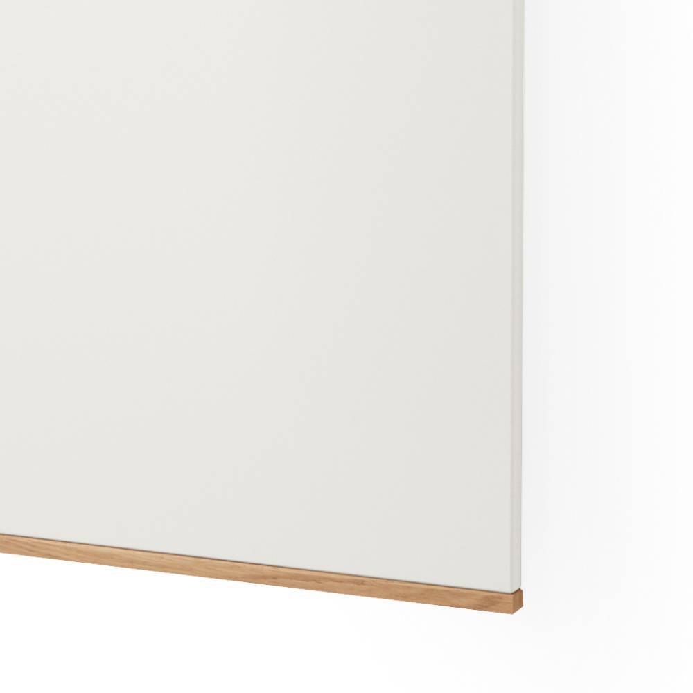 Untere Kante der weißen Wandgarderobe in Holzoptik Eiche für den Flur – Didesco