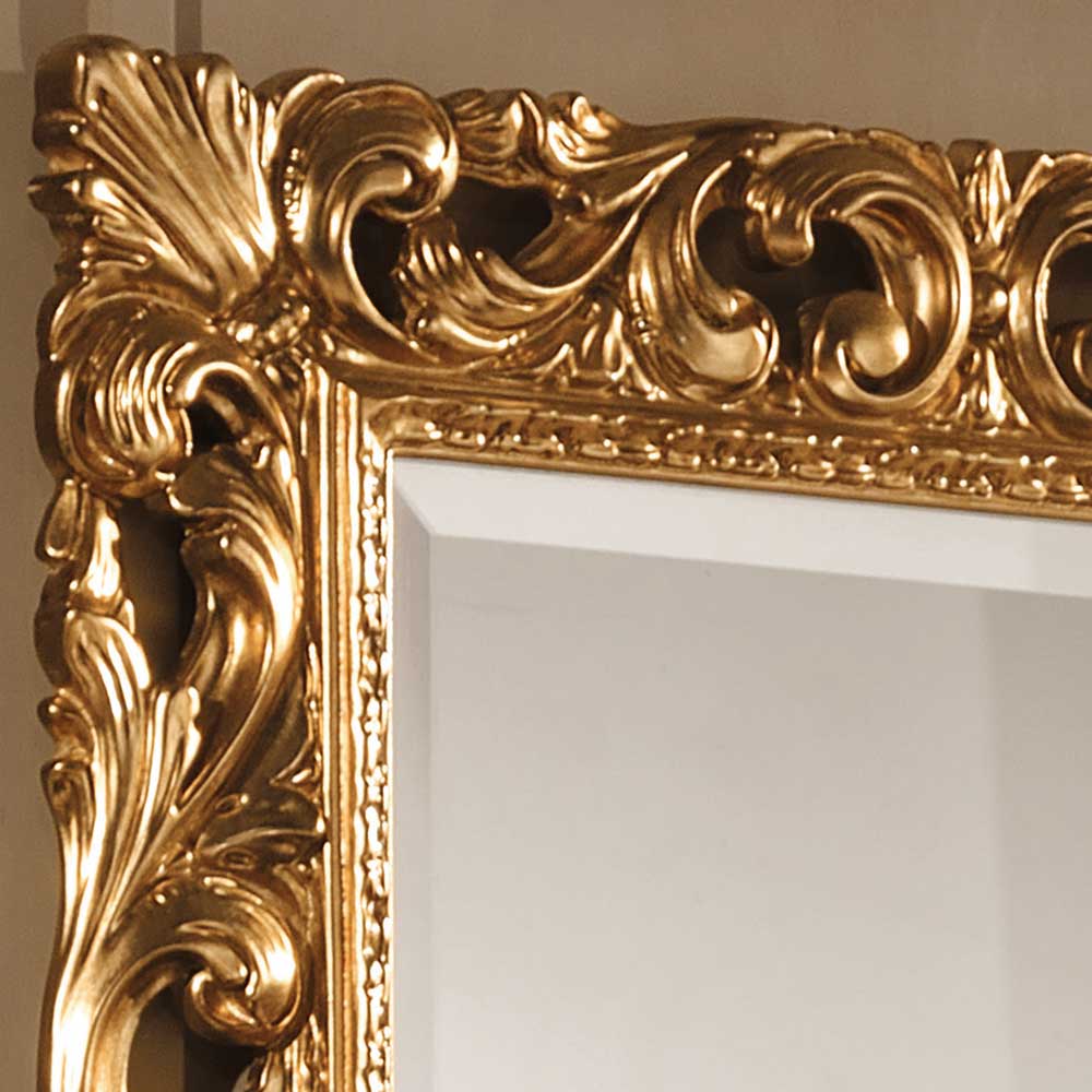 Oppulenter Wandspiegel in Gold Holzrahmen - Carlenna I