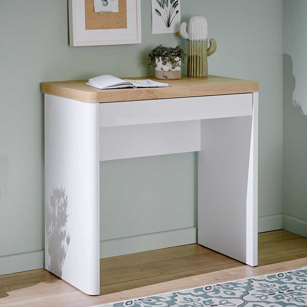 Kleiner Schreibtisch in Weiß & Eiche - Xuana