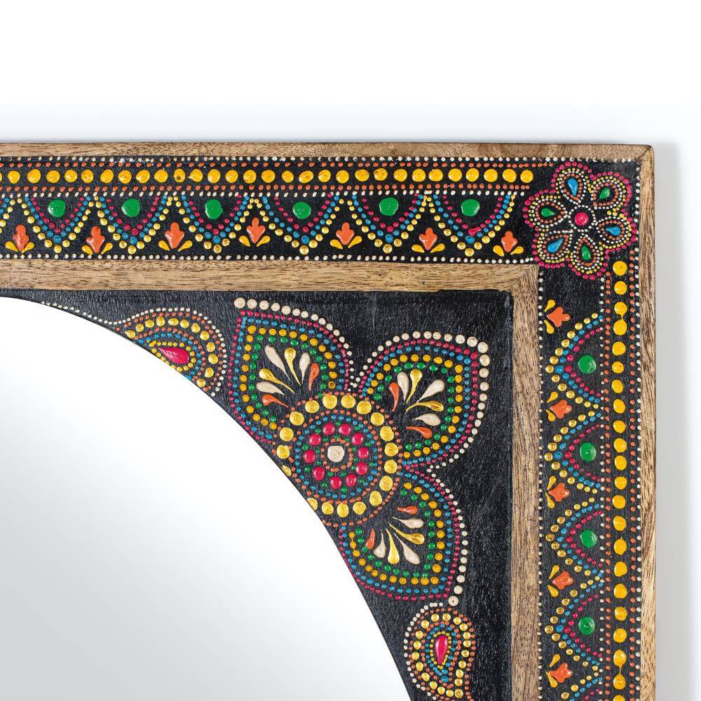 Boho Spiegel - rechteckig mit ovalem Spiegelglas - Ezianas