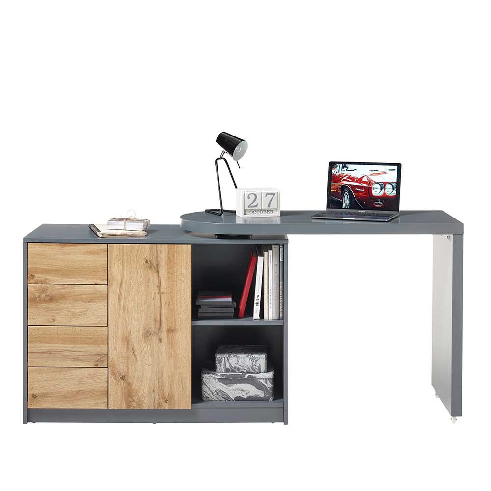 Schreibtisch mit Schrank flexibel nutzbar - Griffina