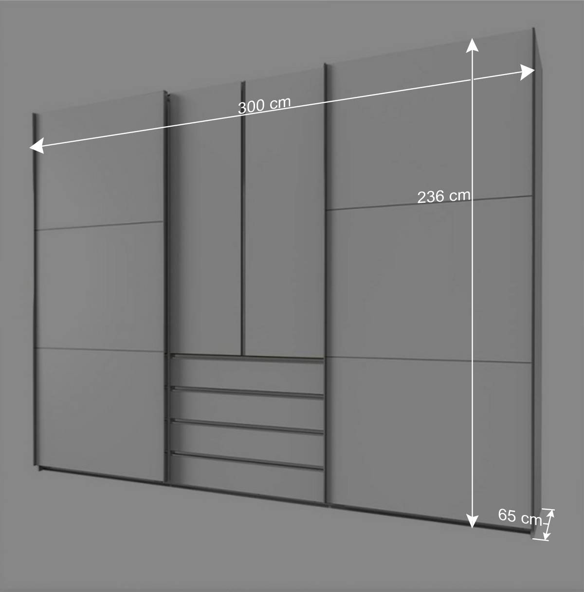 Schlafzimmerkleiderschrank mit Dreh- und Schiebetüren - Gastruna
