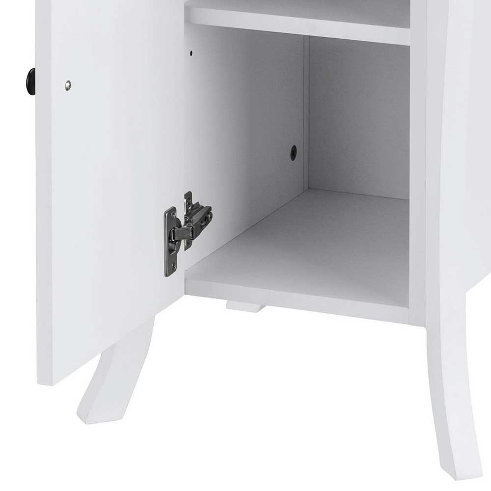 38x80x35 Design Badezimmerschrank in Weiß mit Schwarz - Besi