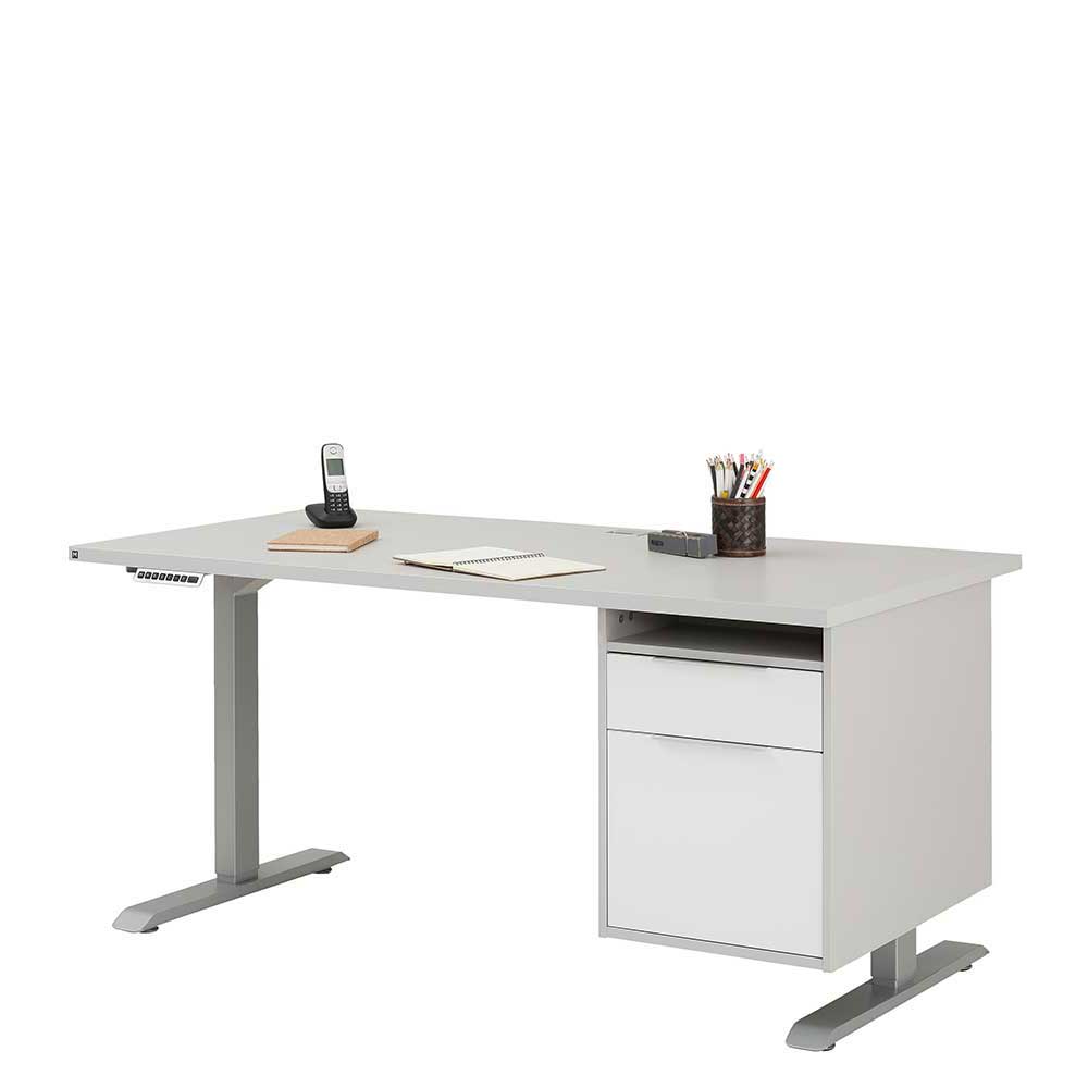 Moderner Schreibtisch in Weiß & Platingrau - Madalas I