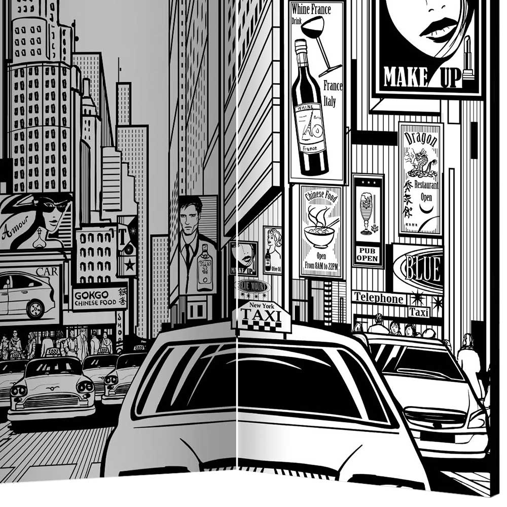 Paravent mit Druck New York im Comic Style - Gregoriano