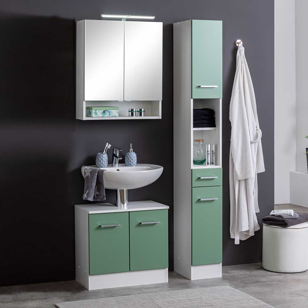 Grüne Badezimmermöbel als Kombi - Loenixa (dreiteilig)